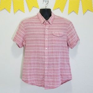 Men's True Religion Pink Short Sleeve Button Up K4